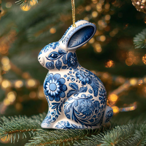 Adorable Rabbit Christmas Mica Ornament GFSPNT61