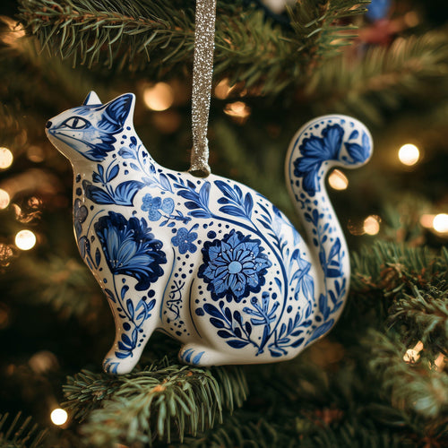 Adorable Cat Christmas Mica Ornament GFSPNT64
