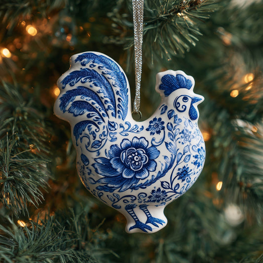 Adorable Chicken Christmas Mica Ornament GFSPNT66