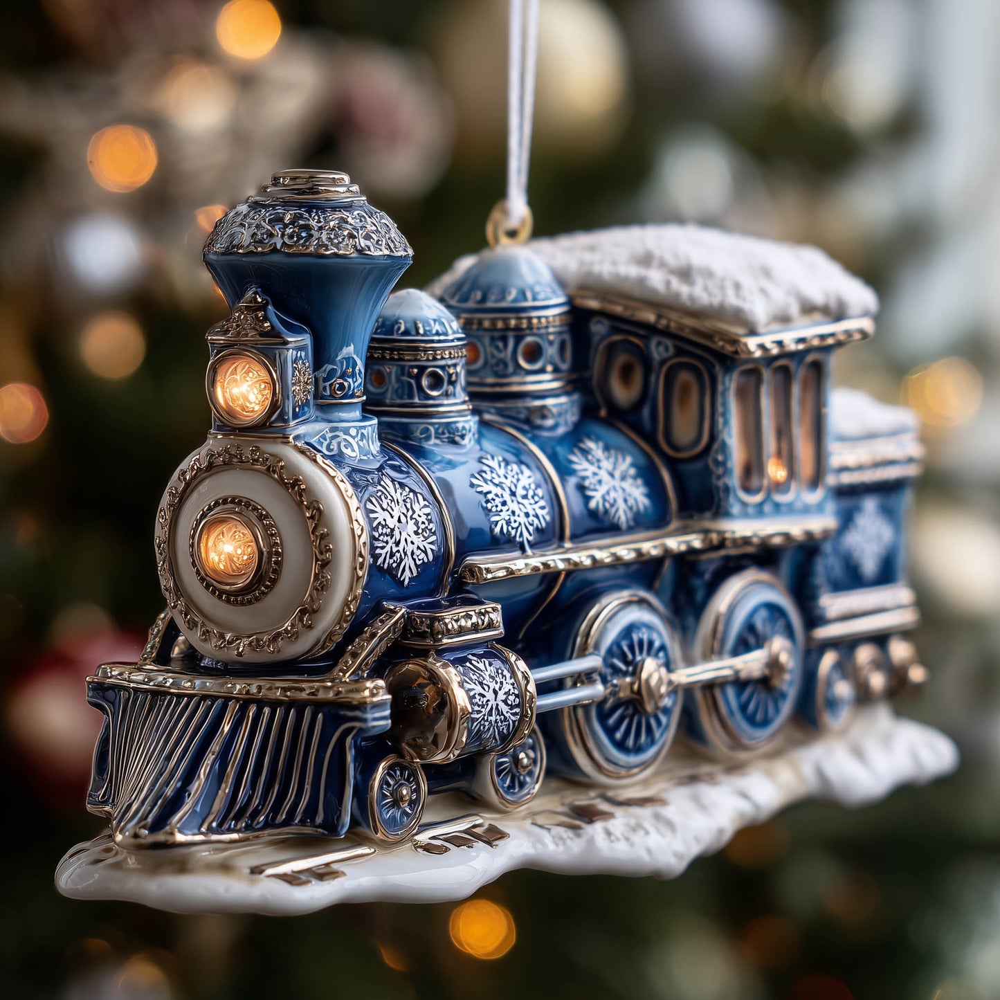 Frosted Railway Christmas Mica Ornament GFSPNT79