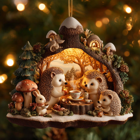 Woodland Tea Gathering Christmas Mica Ornament GFSPQA05