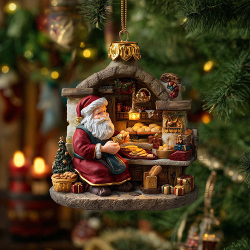 Santa Bakery Delight Christmas Mica Ornament GFSPQA07