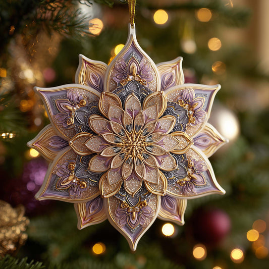 Majestic Mandala Bloom Christmas Mica Ornament GFSPQA10