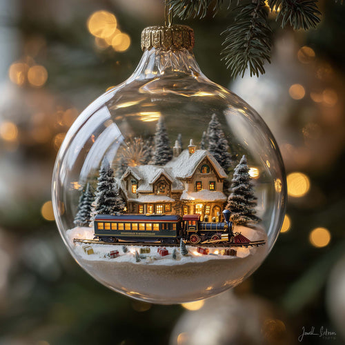 Snowy Village Christmas Mica Ornament GFSPQA105