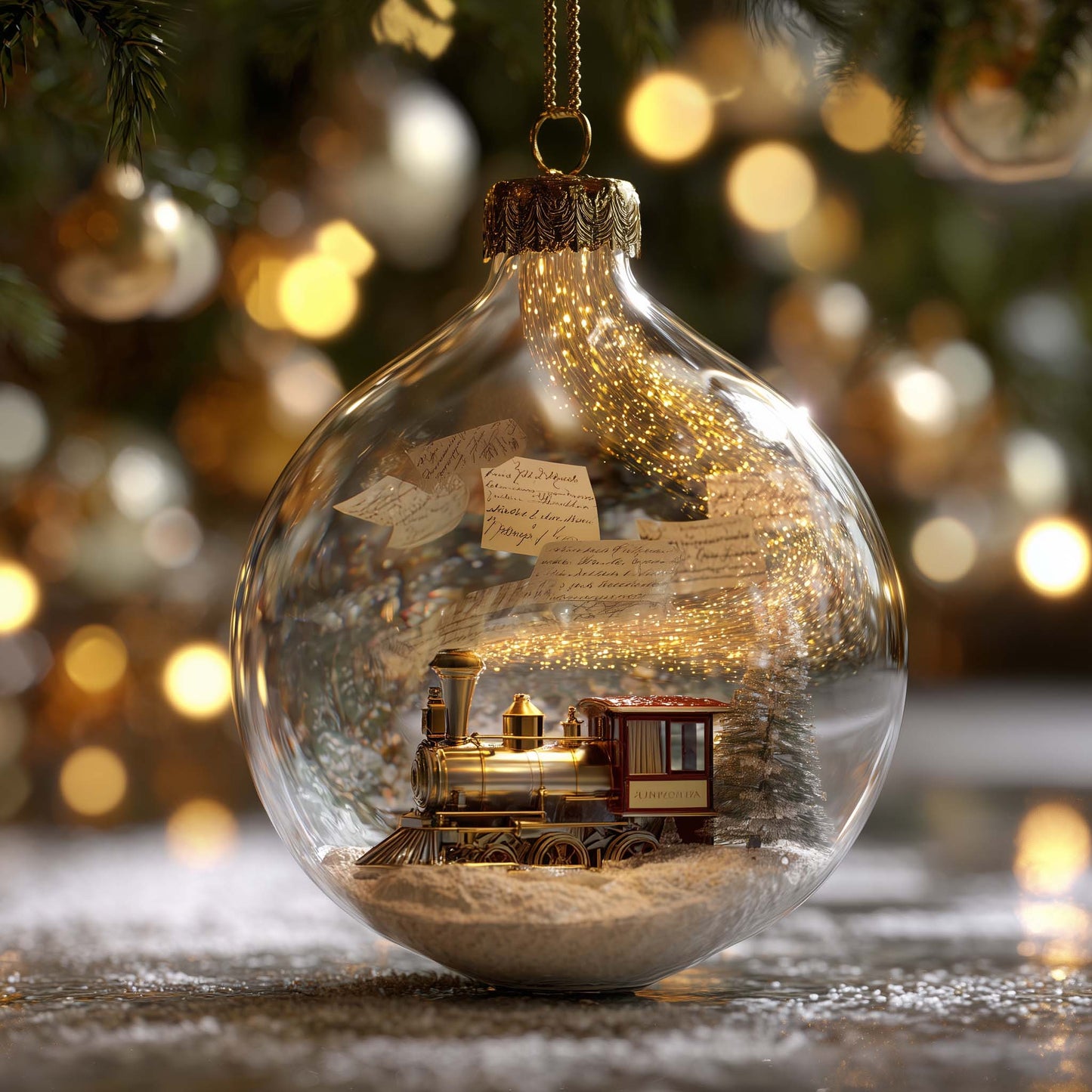 Flying Letters Express Christmas Mica Ornament GFSPQA107