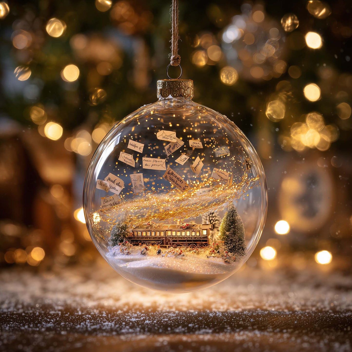 Flying Letters Express Christmas Mica Ornament GFSPQA109