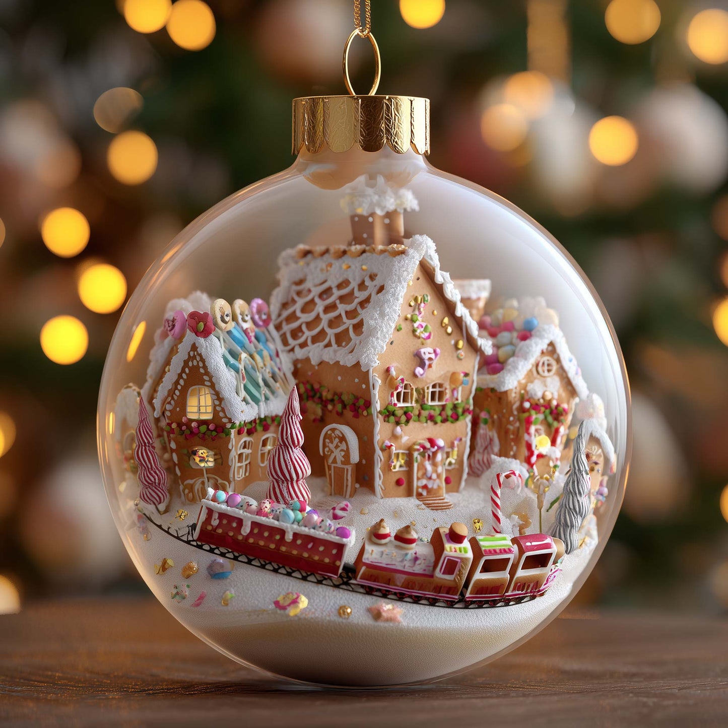 Gingerbread World Christmas Mica Ornament GFSPQA110