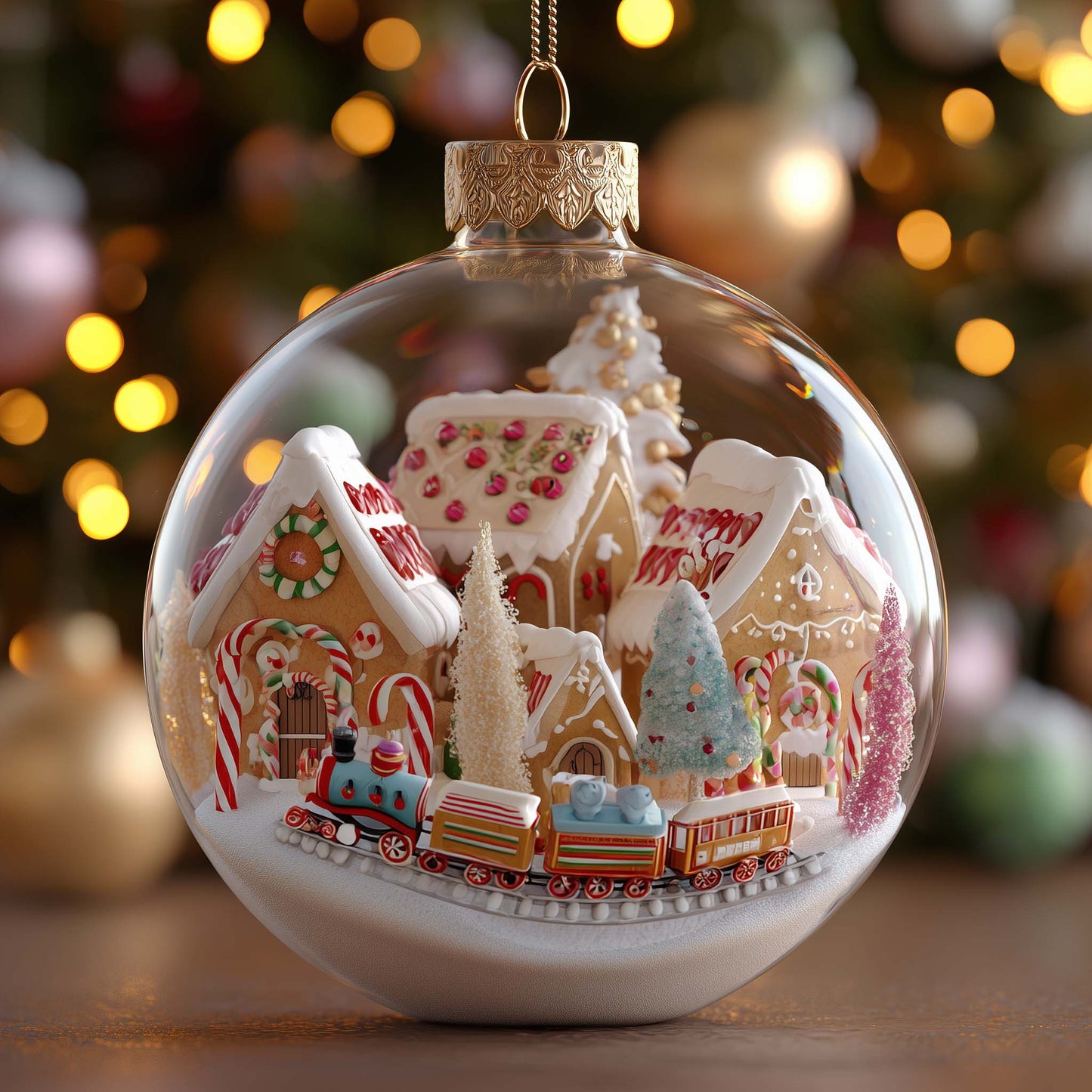 Gingerbread World Christmas Mica Ornament GFSPQA111
