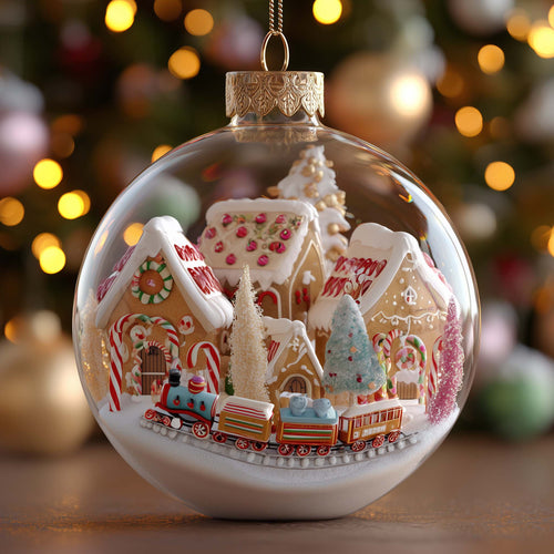 Gingerbread World Christmas Mica Ornament GFSPQA111