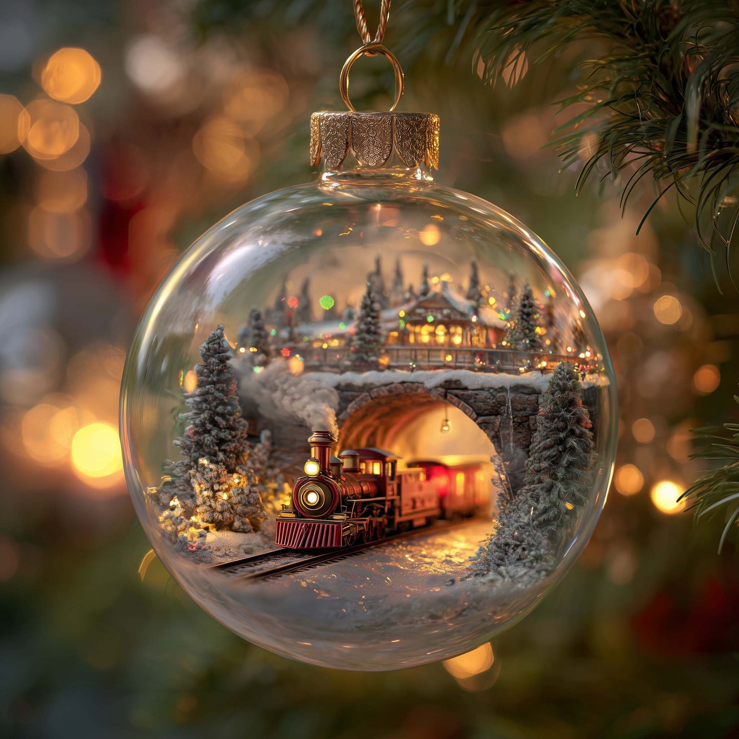 Entering Light Tunnel Christmas Mica Ornament GFSPQA112