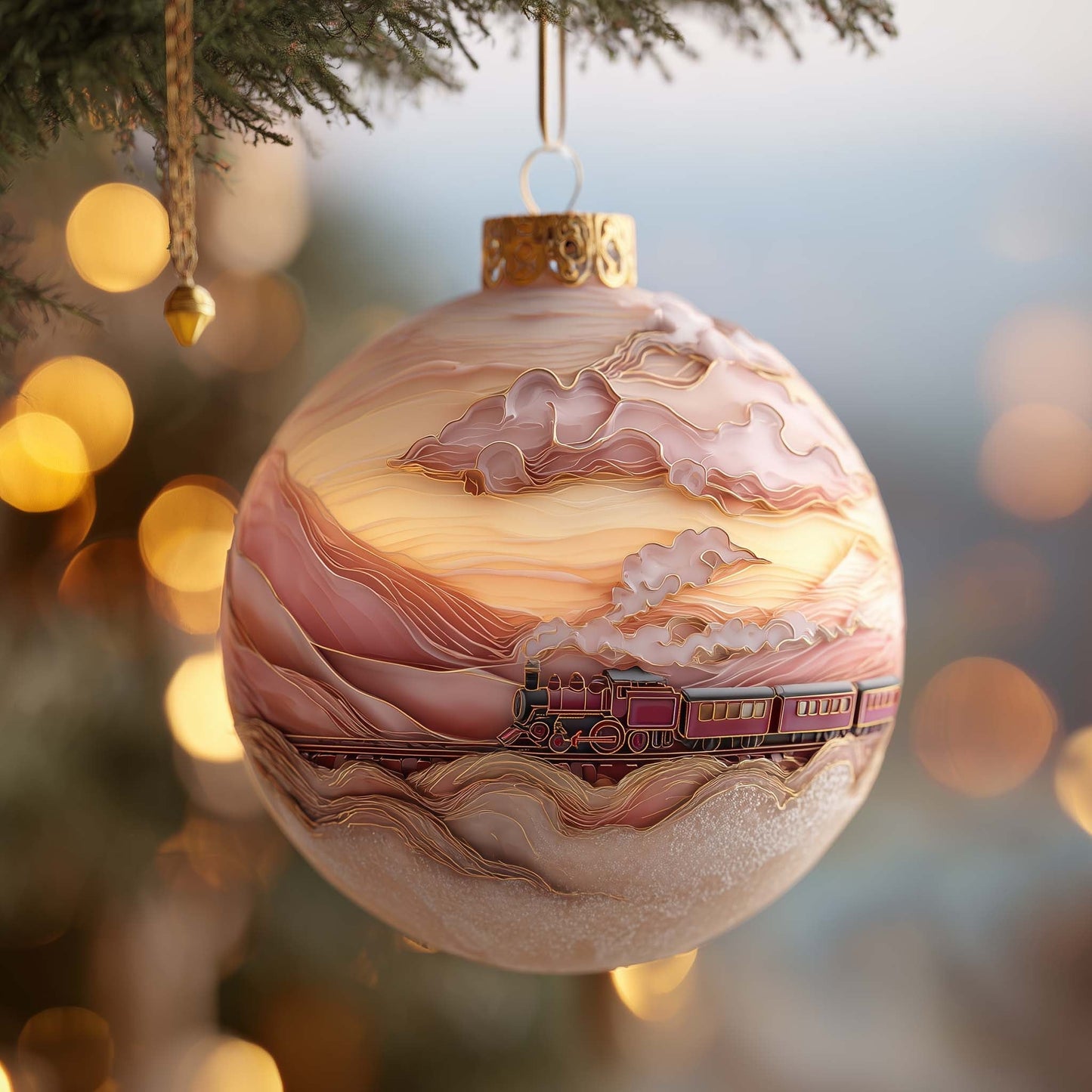 Pinky Dreamy Express Christmas Mica Ornament GFSPQA113