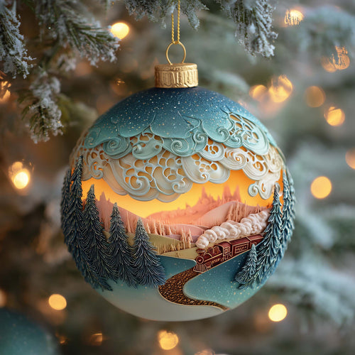 Festive Glow Express Christmas Mica Ornament GFSPQA124