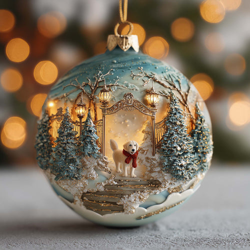 Golden Retriever Christmas Mica Ornament GFSPQA125