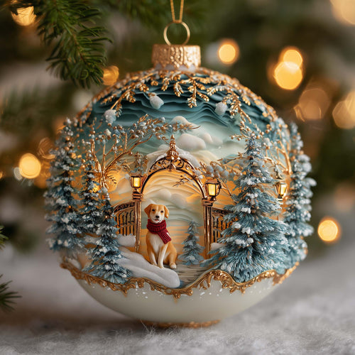 Golden Retriever Christmas Mica Ornament GFSPQA127