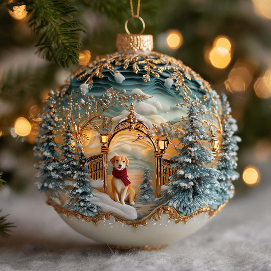 Golden Retriever Christmas Mica Ornament GFSPQA127