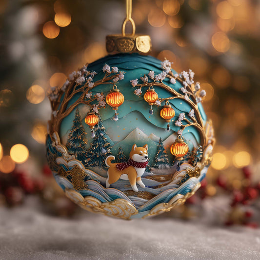 Magical Shiba Christmas Mica Ornament GFSPQA132