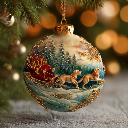 Magical Labrador Christmas Mica Ornament GFSPQA135