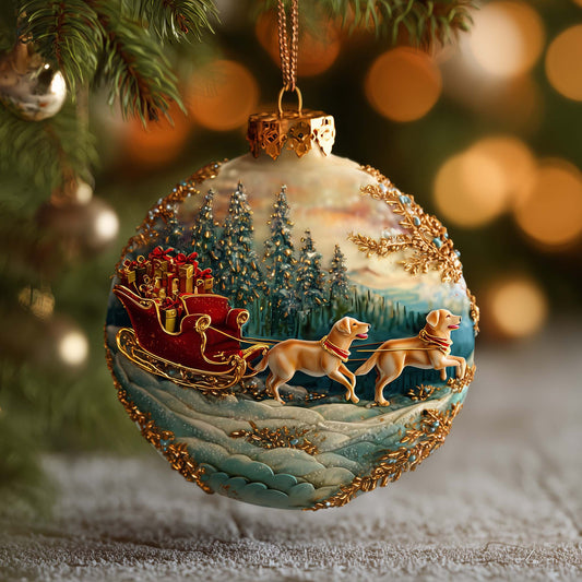 Magical Labrador Christmas Mica Ornament GFSPQA135