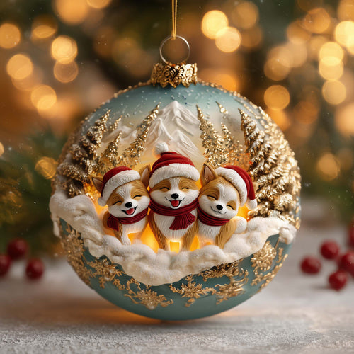 Lovely Trio Christmas Mica Ornament GFSPQA141