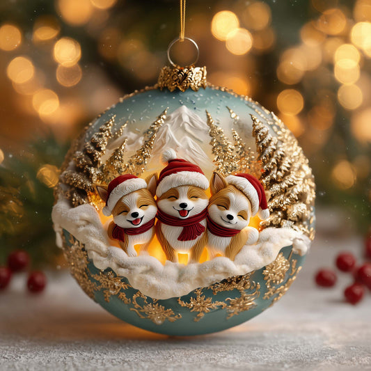 Lovely Trio Christmas Mica Ornament GFSPQA141