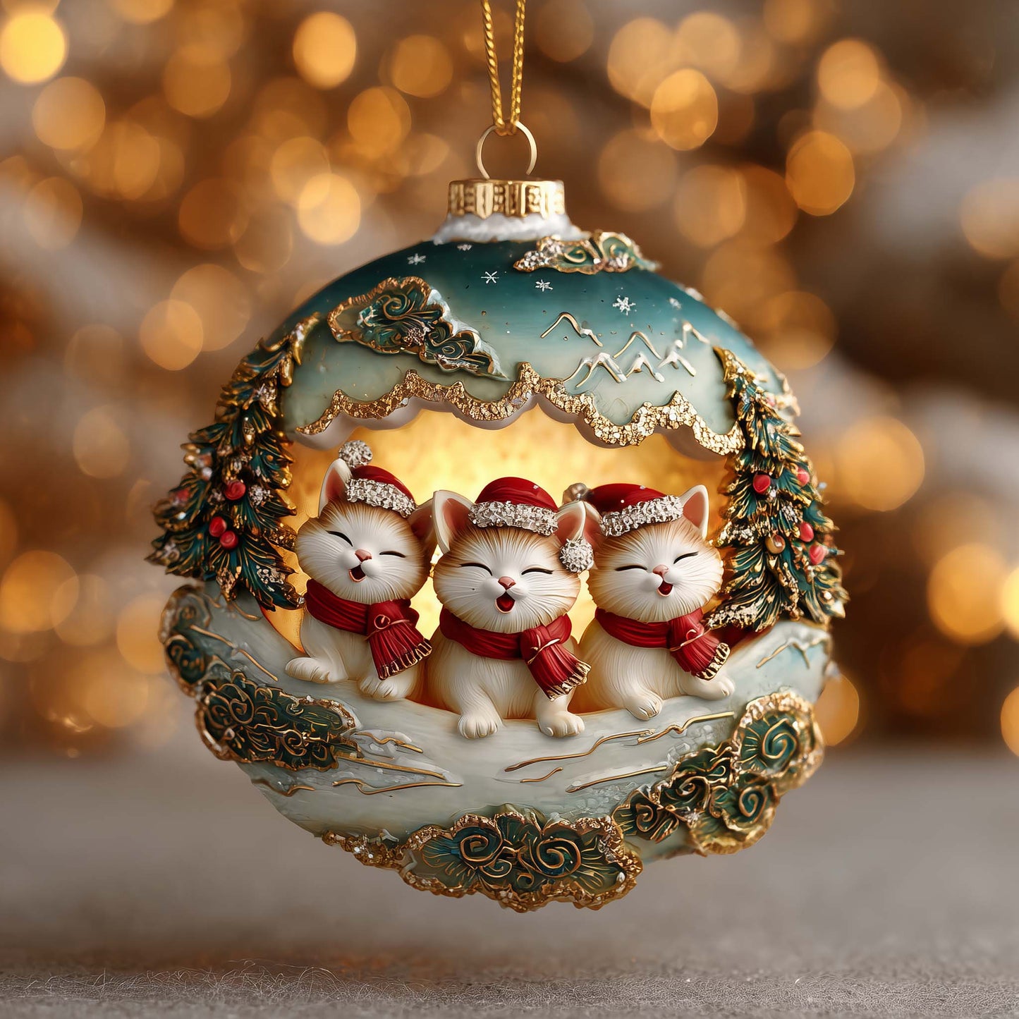 Triple Princess Christmas Mica Ornament GFSPQA142