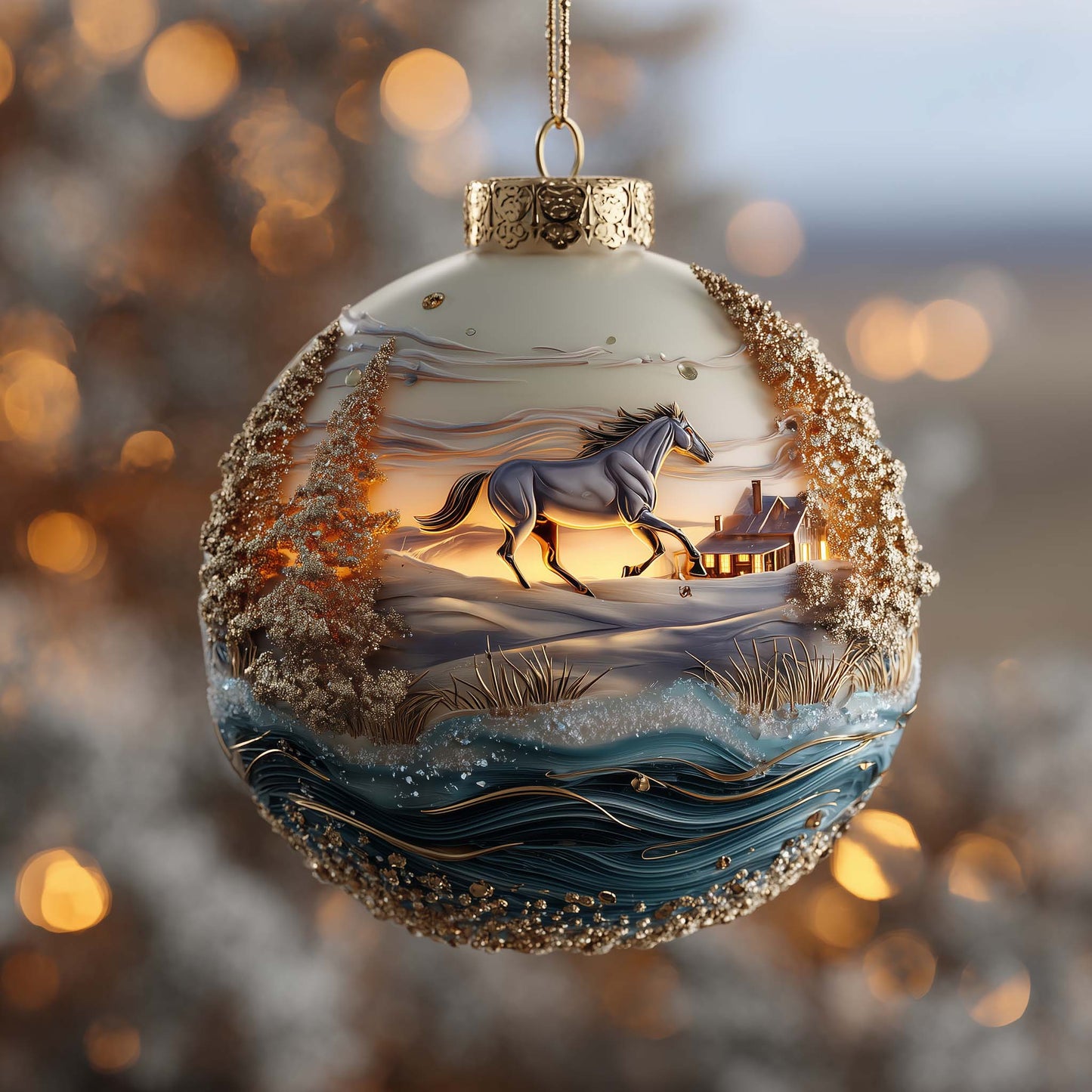 Horse Pride Christmas Mica Ornament GFSPQA147