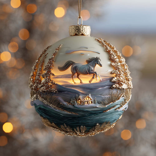 Horse Pride Christmas Mica Ornament GFSPQA148