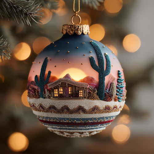Western Sunset Christmas Mica Ornament GFSPQA150