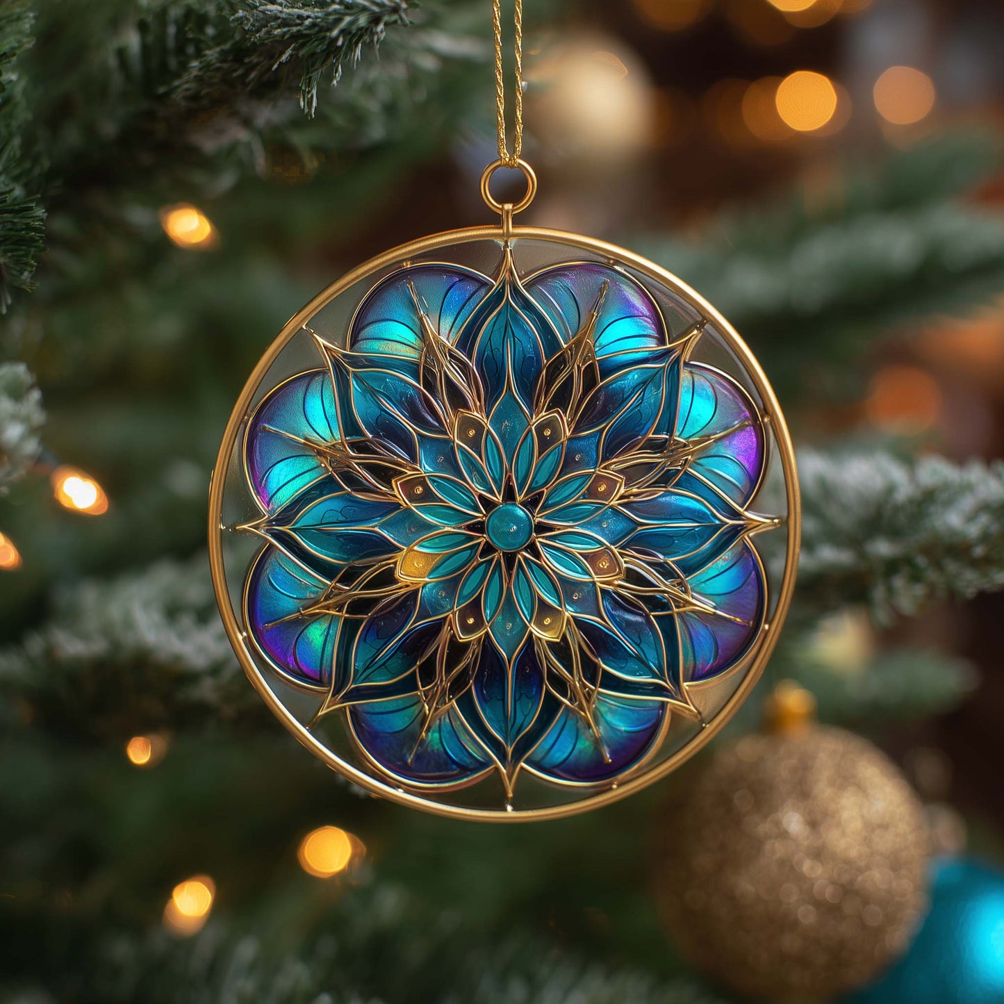 Midnight Petal Harmony Christmas Mica Ornament GFSPQA19