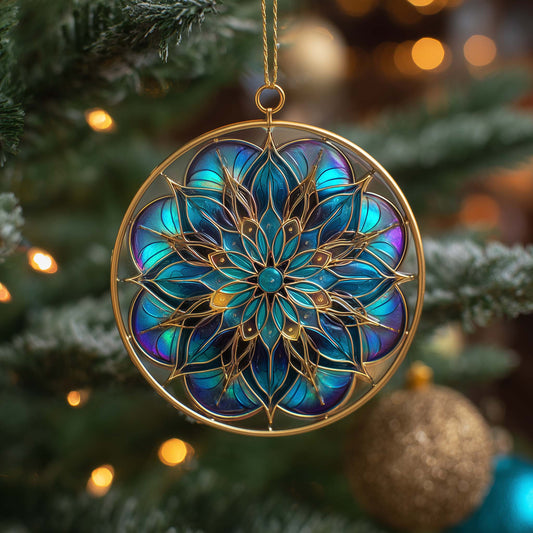 Midnight Petal Harmony Christmas Mica Ornament GFSPQA19