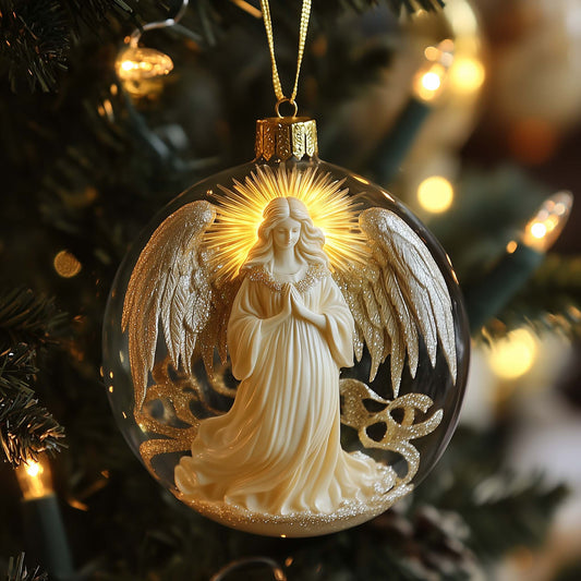 Festive Angel Christmas Mica Ornament GFSPQA192