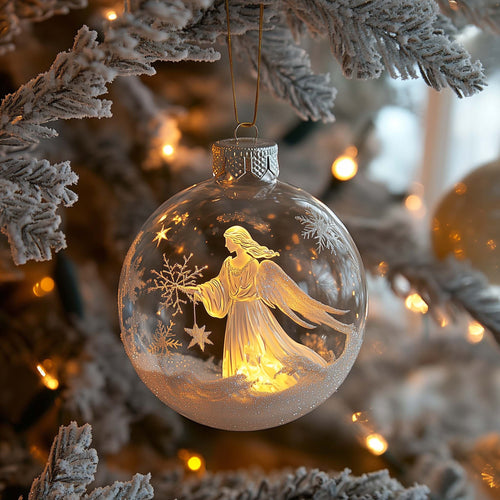 Festive Angel Christmas Mica Ornament GFSPQA193