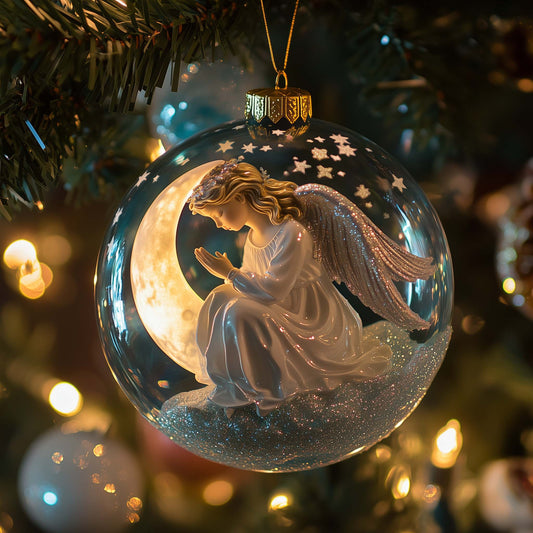 Festive Angel Christmas Mica Ornament GFSPQA197