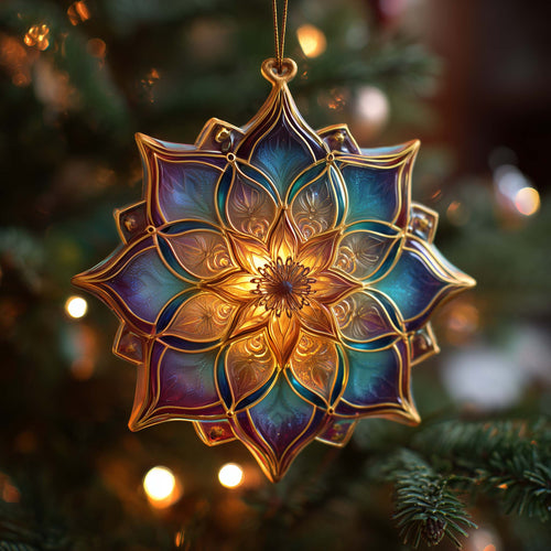 Aurora Mandala Radiance Christmas Mica Ornament GFSPQA20