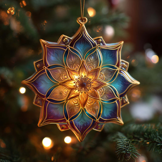Aurora Mandala Radiance Christmas Mica Ornament GFSPQA20