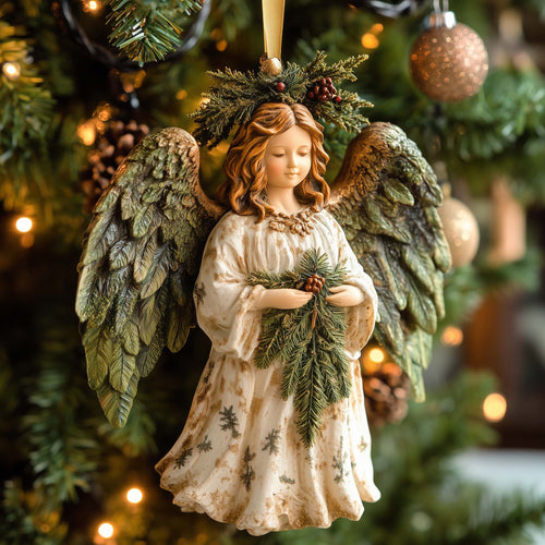 Festive Angel Christmas Mica Ornament GFSPQA202