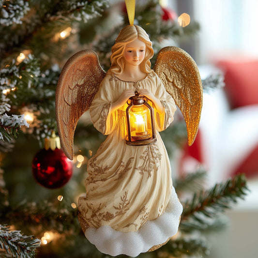 Festive Angel Christmas Mica Ornament GFSPQA203