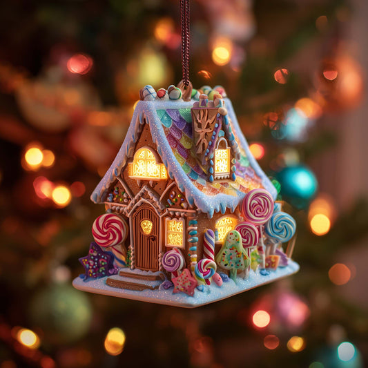 Candy Cottage Delight Christmas Mica Ornament GFSPQA22