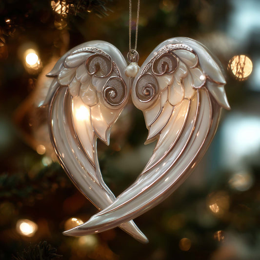 Angelic Heart Wings Christmas Mica Ornament GFSPQA31