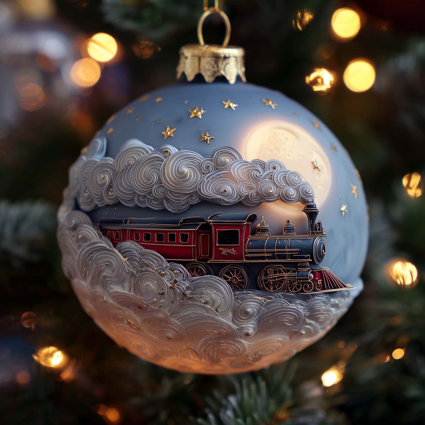 Celestial Christmas Mica Train Christmas Mica Ornament GFSPQA48