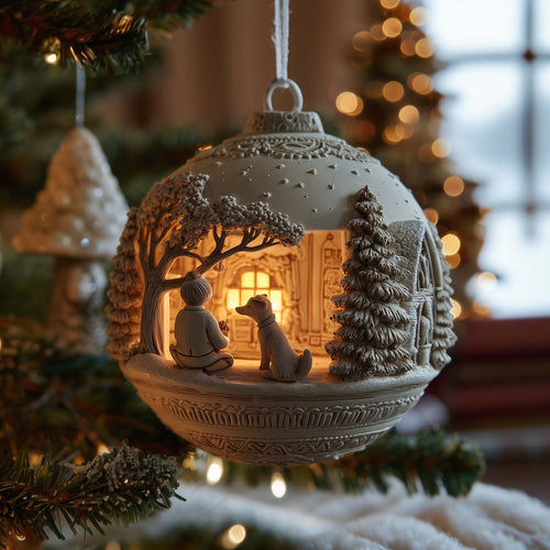 Cozy Companions Fireside Globe Christmas Mica Ornament GFSPQA49