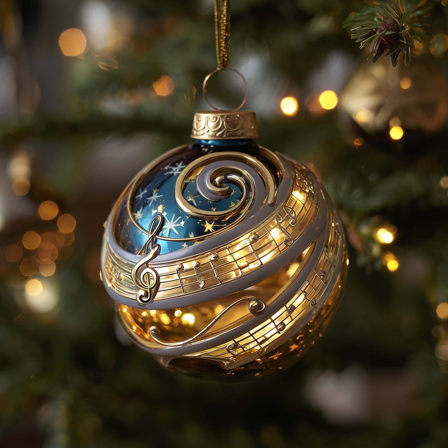 Starlit Symphony Globe Christmas Mica Ornament GFSPQA50