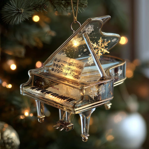 Crystal Grand Piano Christmas Mica Ornament GFSPQA58