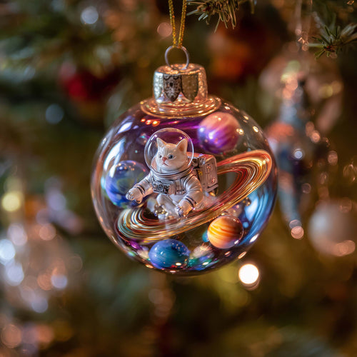Cat Astrology Christmas Mica Ornament GFSPQA72