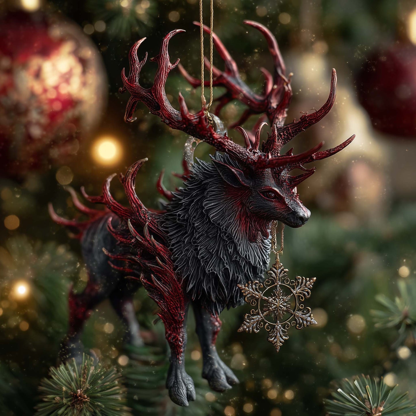 Bloodthorn Stag Christmas Mica Ornament GFSPQA87