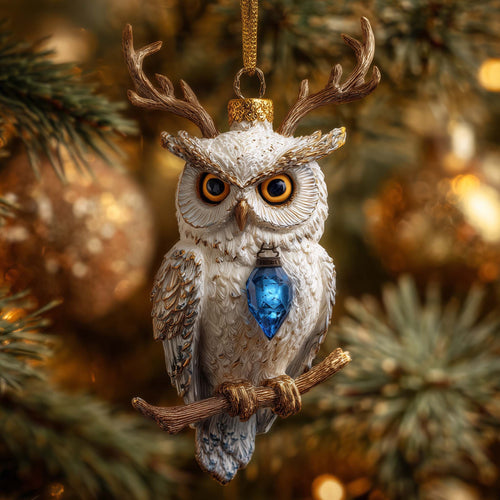 Snowbound Owl Oracle Christmas Mica Ornament GFSPQA94
