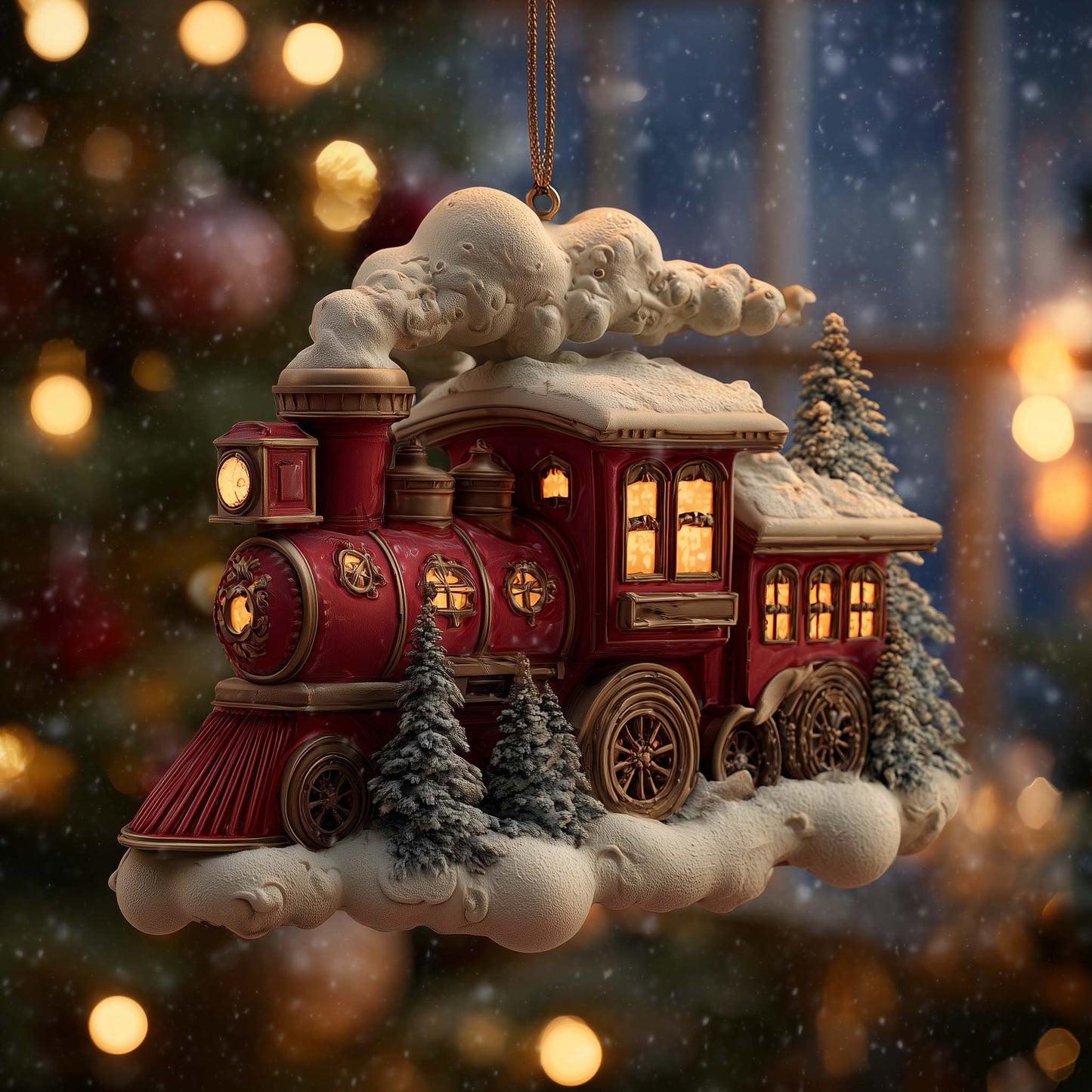 Red Christmas Mica Express Christmas Mica Ornament GFSPQA97