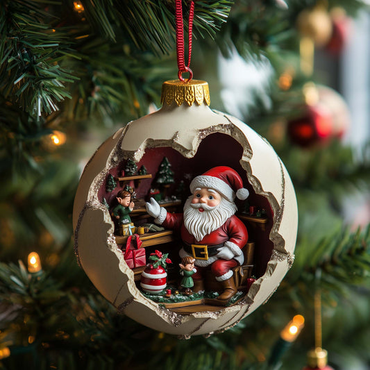 Santa's Workshop Christmas Mica Ornament GFSPQM06