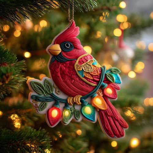 Festive Cardinal Christmas Mica Ornament GFSPQM100
