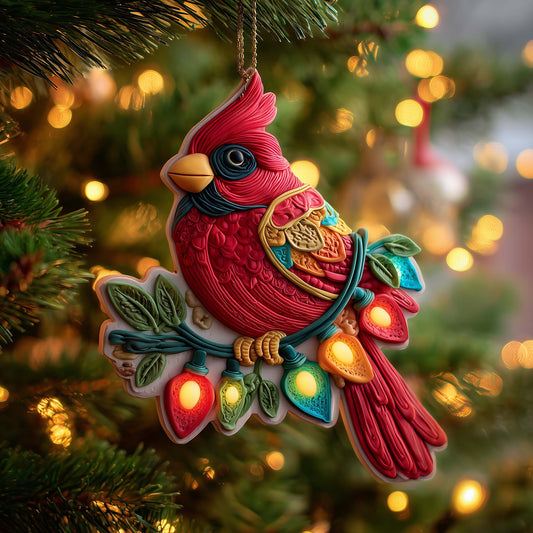 Festive Cardinal Christmas Mica Ornament GFSPQM100
